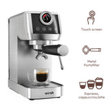 Wirsh Home Barista Plus 20 Bar Espresso Machine – Stainless Steel Coffee Maker with Steam Wand, Touch Screen Control, Precision Pressure Gauge-espresso maker, steam wand, pressure control
