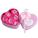 BlushBloom Pink Soap Rose Flower Heart Gift Set – romantic keepsake, scented decor, special occasions