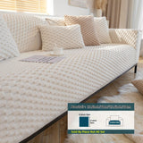 Plush Nordic Sofa Slipcover - Dog-Friendly Sofa Protector, Nordic Plush Slipcover, Non-Slip Couch Cover