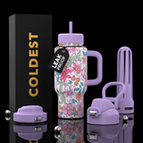 COLDEST 24oz Limitless Ultra V8 Insulated Water Bottle – Leakproof, Floating Design, Multi-Lid Hydration System, stainless steel, cupholder friendly, cirkul compatible