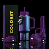 COLDEST 24oz Limitless Ultra V8 Insulated Water Bottle – Leakproof, Floating Design, Multi-Lid Hydration System, stainless steel, cupholder friendly, cirkul compatible