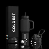 COLDEST 24oz Limitless Ultra V8 Insulated Water Bottle – Leakproof, Floating Design, Multi-Lid Hydration System, stainless steel, cupholder friendly, cirkul compatible