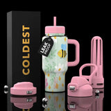 COLDEST 24oz Limitless Ultra V8 Insulated Water Bottle – Leakproof, Floating Design, Multi-Lid Hydration System, stainless steel, cupholder friendly, cirkul compatible