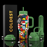 COLDEST 24oz Limitless Ultra V8 Insulated Water Bottle – Leakproof, Floating Design, Multi-Lid Hydration System, stainless steel, cupholder friendly, cirkul compatible