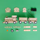 Train DIY Kit, Educational STEM Toy – Motor Driven Train, Engineering Project, Creative Learning