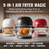Fritaire Self-Cleaning Non-Toxic Glass Air Fryer 9-in-1 Countertop Oven, Teflon-Free Air Fryer, PFAS-Free Cooker, Convection Oven - Lavendar