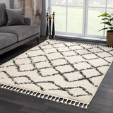 Wallagrass Trellis Shag Area Rug – plush comfort, Moroccan style, textured design