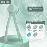 Electric Rotating Bath Brush with Long Handle – Automatic Body Scrubber, Deep Cleansing Shower Tool, Full-Body Exfoliating Brush