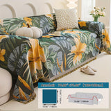 Boho Chic Double-sided Chenille Sofa Cover with Tassels - All-Season - Bohemian Couch Protector, Tassel Sofa Throw, Reversible Chenille Cover