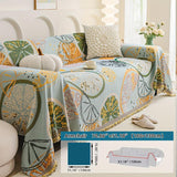 Boho Chic Double-sided Chenille Sofa Cover with Tassels - All-Season - Bohemian Couch Protector, Tassel Sofa Throw, Reversible Chenille Cover