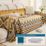 Boho Chic Double-sided Chenille Sofa Cover with Tassels - All-Season - Bohemian Couch Protector, Tassel Sofa Throw, Reversible Chenille Cover