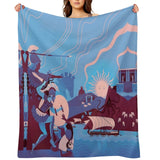Homeric Landscape Winter Blanket, Plush Flannel Throw, Cozy All-Season Blanket