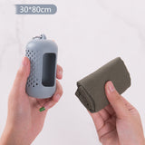 Quick-Dry Instant Cooling Microfiber Sports Towel with Silicone Carry Bag, sweat absorbing, outdoor cooling, lightweight travel