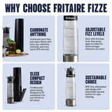 Fritaire Fizze Sparkling Beverage Soda Maker Machine, Home Carbonation System, Sparkling Water Maker, CO₂ Beverage Carbonator