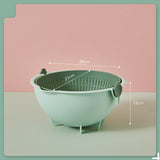 Kitchen Double Layer Flip Drain Basket for Fruits & Vegetables, Produce Washer, Colander Bowl, Food Strainer