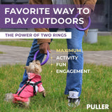 PULLER Mini Purple Dog Play Rings for Small Breeds, Set of 2 - Fetch Training, Tug Games, Water Fun