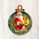 Enchanted Santa Christmas Wreath, Handcrafted Holiday Decor, Wooden Door Hanger