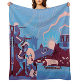 Homeric Landscape Winter Blanket, Plush Flannel Throw, Cozy All-Season Blanket