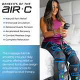 Air-C Leg Massager for Compression Recovery & Everyday Comfort, Home Leg Therapy, Muscle Relaxation System, Swelling Relief