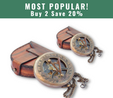 Century Pocket Sundial – antique compass, vintage navigation, brass sundial