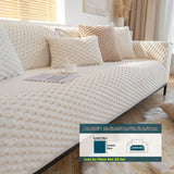 Plush Nordic Sofa Slipcover - Dog-Friendly Sofa Protector, Nordic Plush Slipcover, Non-Slip Couch Cover