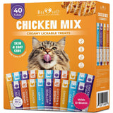 Chicken Mix Creamy Lickable Cat Treats for Skin & Coat Support, 40 Squeeze Tubes - Cranberry, D-Biotin
