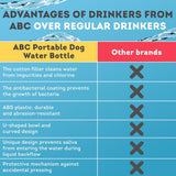 Portable 12 oz Dog Water Bottle with Detachable Drinking Bowl - One-Hand Dispensing, Impurity Filter, Silicone Carry Strap
