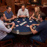 48-Inch Foldable Poker Table with 8 Cup Holders and Padded Armrest, Casino Style Gaming Surface, Tournament Card Table, Multiplayer Entertainment Center