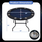 48-Inch Foldable Poker Table with 8 Cup Holders and Padded Armrest, Casino Style Gaming Surface, Tournament Card Table, Multiplayer Entertainment Center