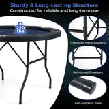48-Inch Foldable Poker Table with 8 Cup Holders and Padded Armrest, Casino Style Gaming Surface, Tournament Card Table, Multiplayer Entertainment Center