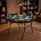 48-Inch Foldable Poker Table with 8 Cup Holders and Padded Armrest, Casino Style Gaming Surface, Tournament Card Table, Multiplayer Entertainment Center
