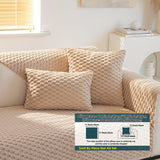 Plush Nordic Sofa Slipcover - Dog-Friendly Sofa Protector, Nordic Plush Slipcover, Non-Slip Couch Cover