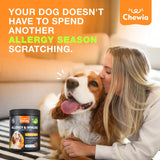 Seasonal Allergy Support Chews for Dogs with Colostrum & Hemp Seed Oil, 180 Count - Itch Comfort, Immune Health, Digestive Care