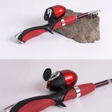 Portable Ice Fishing Rod and Closed Reel Combo Set with Carry Bag - Compact Angling Kit, Glass Fiber Fishing Pole, Outdoor Fishing Equipment