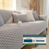 Plush Nordic Sofa Slipcover - Dog-Friendly Sofa Protector, Nordic Plush Slipcover, Non-Slip Couch Cover