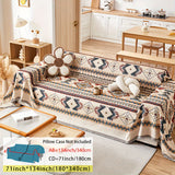 Extra Large Sofa Cover – Stretchable Furniture Protector - Stretch Sofa Protector, Linen Couch Cover, Pet-Friendly Slipcover