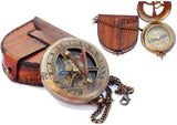 Century Pocket Sundial – antique compass, vintage navigation, brass sundial