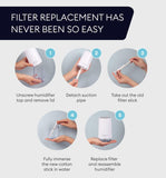 GENIANI Humidifier Replacement Cotton Filter Sticks, 10-Pack - Water Absorption, Routine Maintenance, Portable Care