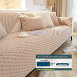 Plush Nordic Sofa Slipcover - Dog-Friendly Sofa Protector, Nordic Plush Slipcover, Non-Slip Couch Cover