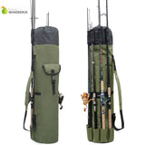Portable Nylon Fishing Rod and Tackle Storage Bag - Outdoor Gear Organizer, Two-Layer Carry Case, Angling Equipment Carrier