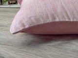 Ombre Linen Lumbar Luxe Throw Pillow – handwoven artistry, soft durability, pink gradient