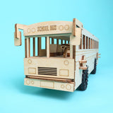 Dual Power School Bus STEM Kit – Build, Paint & Personalize | Battery + Solar Powered – Clean Energy, DIY Project, Educational Toy