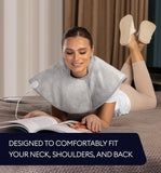 GENIANI Lava Extra-Large Neck & Shoulder Heating Wrap, Mist Gray - Targeted Warmth, Muscle Comfort, Relaxation Essentials