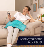 GENIANI XL Double-Sided Electric Heating Pad, Viridian Green - Muscle Relaxation, Cramp Comfort, Soothing Warmth