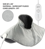 GENIANI Lava Extra-Large Neck & Shoulder Heating Wrap, Mist Gray - Targeted Warmth, Muscle Comfort, Relaxation Essentials