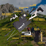 18 in 1 SOS Survival Card – survival multitool, camping gear, emergency kit