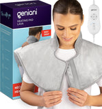 GENIANI Lava Extra-Large Neck & Shoulder Heating Wrap, Mist Gray - Targeted Warmth, Muscle Comfort, Relaxation Essentials