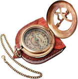 Century Pocket Sundial – antique compass, vintage navigation, brass sundial