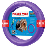 PULLER Mini Purple Dog Play Rings for Small Breeds, Set of 2 - Fetch Training, Tug Games, Water Fun