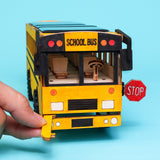 Dual Power School Bus STEM Kit – Build, Paint & Personalize | Battery + Solar Powered – Clean Energy, DIY Project, Educational Toy